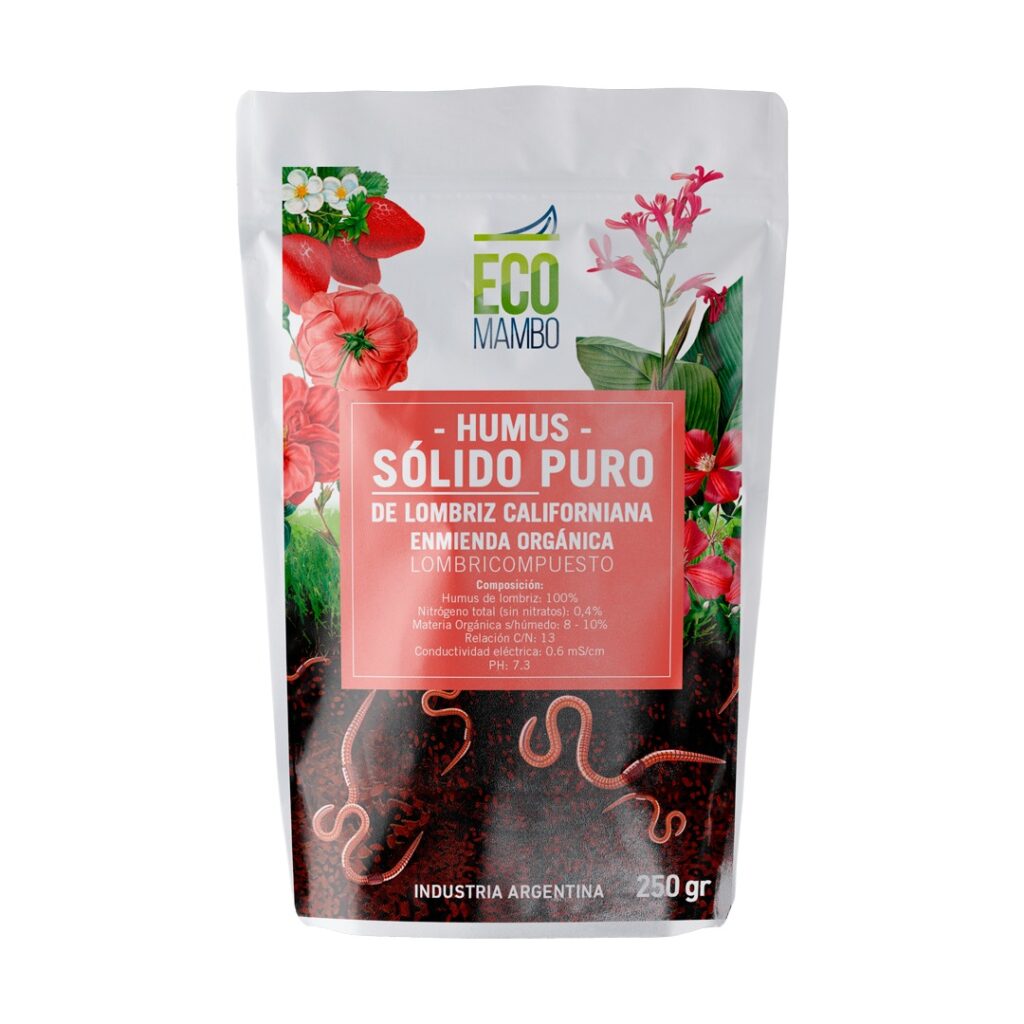 Humus Sólido de Lombriz Californiana x 250 gs - Ventas Ecológicas